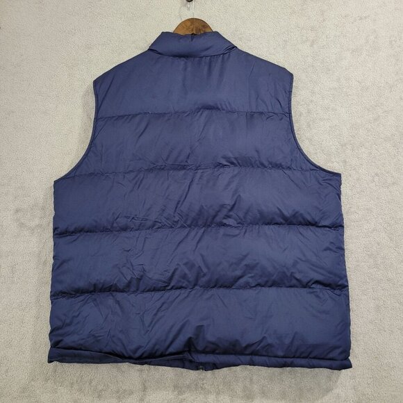Lands End Mens XXL Puffer Vest Navy 80% Down 20% Feather JPT - Picture 2 of 6